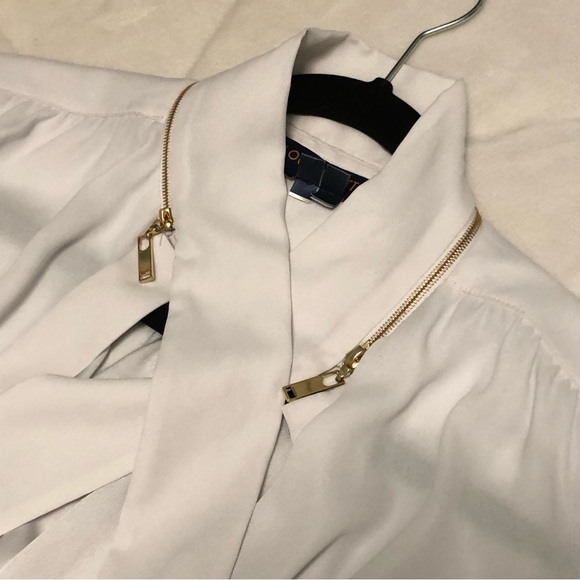 Louis Vuitton Uniforms Semi-Sheer White And Gold Button Up Blouse Dress Shirt - Picture 9 of 15